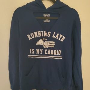 Blue Peanuts Snoopy Hoodie Sweater Size M